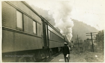 Houston Ware getting ready to board the 11:20 a.m. C&amp;O train No. 14.