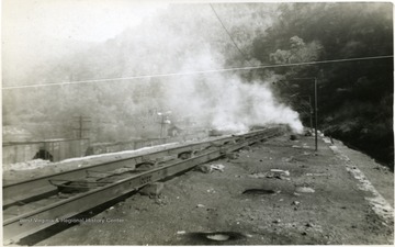 Smoke rises from the coke ovens at Fire Creek.