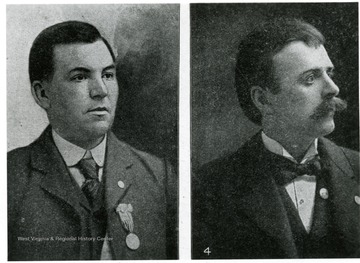 A portrait of Thomas Duffy, President of District No. 7 and John Fahy, President of District No. 9, during the Anthracite Strike, 1902.