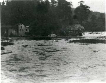 Looking across the river at the grist mill.