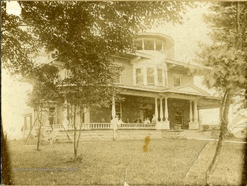 A close-up view of Sen. John W. McCreey's Mansion in Beckley, West Virginia.