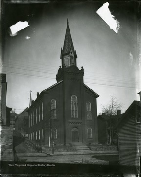 View of the front of Andrew's Methodist Episcopal Church, now the International Mother's Day Shrine, in Grafton, West Virginia.