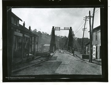 River bridge at the foot of Pleasant Street. 