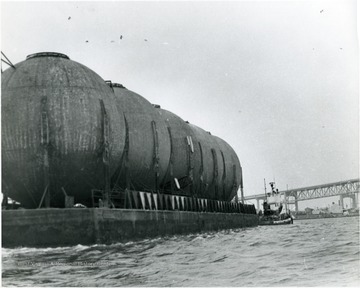 Storage tanks from Morgantown Ordnance works located at the mouth of the Mississippi River.   