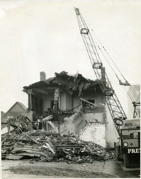 Buildings being demolished to make room for a parking lot, Morgantown, W. Va.