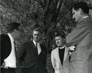 Ministers of locals Churches in Morgantown, W. Va. Ministers include: 'Reverend Benjamin James Jr., Reverend John Doane(second from left), and Reverend Stacy Groscup.'