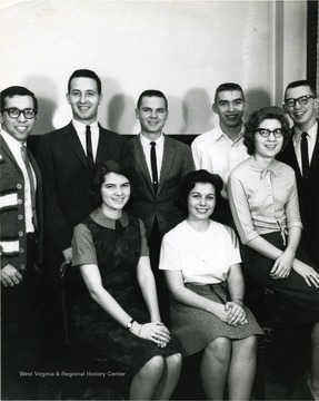 Group portrait of college students who attended the Wesley Methodist Church in Morgantown, W. Va. 