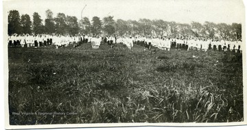 Students line up for Field Day at the Wheeling Public School in Wheeling, West Virginia.