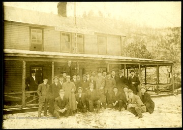Present are:  E. C. Protzman, C. Pickenpaugh and Friend, A. J. Brown, James A. Gromiger, Geo. C. Steele, John L. Hatfield, Fast Sitel, Thomas Barthalow, Wm. L. Joseph, H. A. Davidson, Walter Madera, F. N. Weaver, Fred Bishop, Jess J. Hall, unknown, unknown, Harry J. Zeveley, A. H. Smith, Frank Caples, Frank Bowman, H. Artey Christe, Edward M. Grant and Wm. Steele.