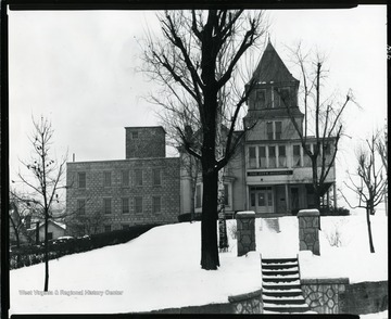 A view of the City Hospital on a snowy winter day in Morgantown, West Virginia.