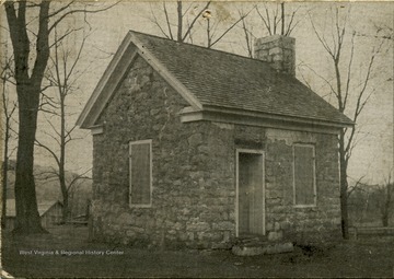 'This house was the first County Clerk's office in Greebrier County. It was built about 1780, by Col. John Stuart, who was the first clerk of the county court. The county then extended from 'now Augusta Co., Va. to the Ohio River' and took in about three fourths of the state of W. Va. near Lewisburg, W. Va.'