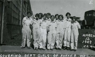 'Covering Department Girls of Fokker Wks.' 