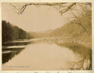 View of Cheat River from Camp Eden near Morgantown in Monongalia County, West Virginia.