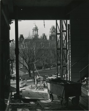 Scene from inside new Mountainlair being constructed.