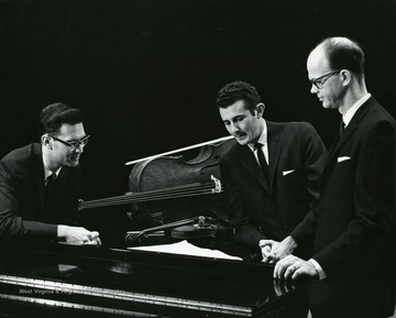 Members, left to right, Arno Drucker, pianist; Donald Portnoy, violinist; John  Engberg, cellist.