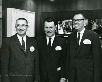 Left to right, O.E. Lancaster, Westinghouse Professor, Penn State; R.D. Fowler, WVU; C.A. Arents, Dean of College of Engineering, WVU.