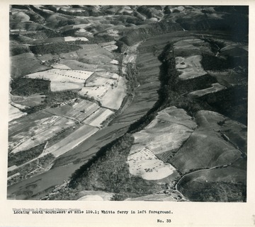 'Looking south southwest at mile 159.1; Whitts ferry in left foreground.'