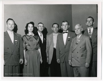 Left to right: Guy Hoffman (6th District), Ruth Ann White (5th District), William J. Staddon (2nd District), James Q. Papas (4th District), Allen Hudkins (4th District), C.V. Baughman (1st District), Rene Zabeau (3rd District).