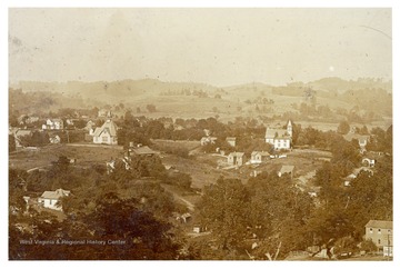 The bird's eye view of Bridgeport, looking East.