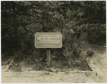 'This tablet marks the spot where Major - General Edward Braddock was buried, July 14th, 1755. His remains were removed in 1804 to the site of the present monument.'