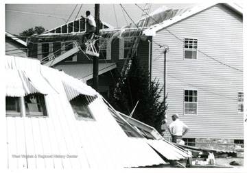 The Blake's Apartment damaged by tornado of 1970 at the bottom of Pennsylvania Avenue, Bridgeport, W. Va. 