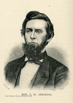 Sketch of J. H. Atkinson, a member of the 1861 Wheeling Convention and a state senator in the first West Virginia Legislature.