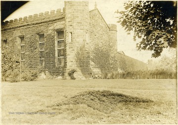 Exterior of state prison, including the five foot thick prison walls.