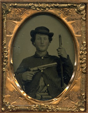 Harsh stood strongly with the Union during the Civil War in the midst of a Confederate stronghold in Barbour County. He served under Captain Michael T. Haller. This cased image of Harsh is possibly a ambrotype.