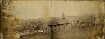 Built in 1820, the church was struck by a cannon ball during the 1862 Civil War Battle of Lewisburg. The "wound" is visible near the right corner of the structure. The boarded door entrance, right center, was used by slaves to enter the segregated balcony of the church for services.