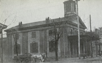 Courthouse was built in 1845. It was torn down in 1907 and replaced by Morgan County's third courthouse in 1908.