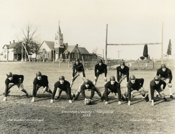 Print number 467. Joe Richardson, team captain. Homer H. Hogue, head coach.