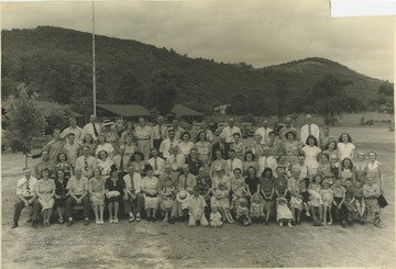 Charles Saunders is picture front center row with his family at a reunion.