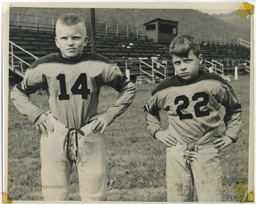 David "Shadow" Willey, left, and Mule Bennett, right, pictured in front of the bleachers. 