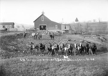 Workers pose with their horses.