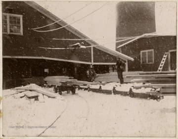 This image is part of the Thompson Family of Canaan Valley Collection. The Thompson family played a large role in the timber industry of Tucker County during the 1800s, and later prospered in the region as farmers, business owners, and prominent members of the Canaan Valley community.