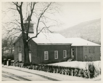 The church was organized in December of 1819.  The caption on the back of the image reads: "1819 - During the early years the congregation met in a log cabin built by Henry Ruffner's father called 'Col. Ruffers' Meeting House.'  Col. David Ruffner built this house of worship in 1840 and Mrs. John Q. Dickinson added the educational building on about 100 years later, during the 10 years that Rev. J.E. Wayland served, which was from 1930-1940."According to the church history, Booker T. Washington learned the Shorter Catechism from Rev. John C. Brown at this church and worshiped here before going to Hampton Institute in Virginia.