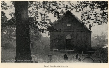 The church and cemetery in Jane Lew. The church was organized in 1804.