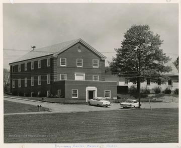 The church was organized in 1849.  The white sanctuary was built in 1850, in 1923 an extension was added, and in the 1950s an educational building was constructed.