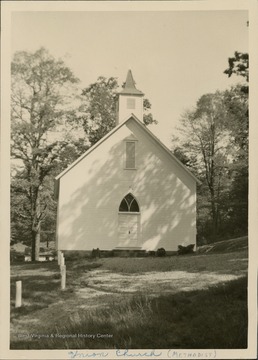 The church was first built around 1856 and shared between several denominations including Methodists, Presbyterians, and Baptists. During the Civil War the church split.  In 1905 the current church was built and is served by the Methodist conference.