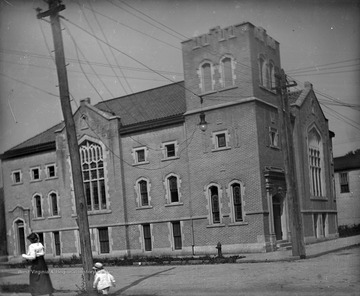 A view of the church building from across the street. 