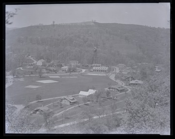 A view from the hilltop overlooks the grounds of the historic site. 