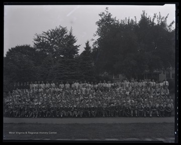 Members of the Future Farmers of America, or F. F. A., pose together for a photo. Subjects unidentified. 