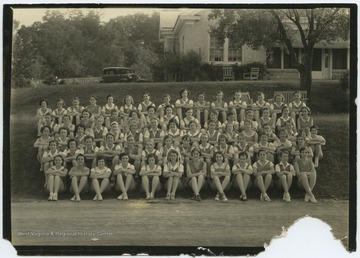 The girls pose together for a group photo. Subjects unidentified. 