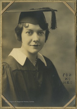 Miller was the daughter of Henry E. and "Maggie" Margarite E. Miller. Her siblings were E. Paul Miller, Harold H. Miller, and Marie Miller Davis. The family was from the towns of Kingwood and Tunnelton, W. Va.--both located in Preston County, W. Va. Miller was born in 1908 and attended West Virginia University, where she joined a sorority, identified in the photo as Gamma Phi Beta. 