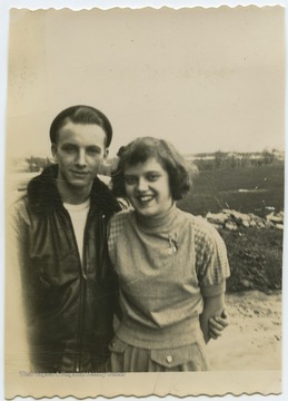 Cooper, left, and DeWitt, right, pose together for a photo during their senior year at Terra Alta High School. 