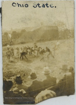 The WVU Mountaineers face off the Ohio State Buckeyes in an unidentified location. 