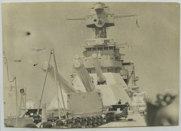 View looking at the 16" guns. 