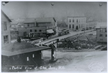 View looking over the pumping station and onto the road. 