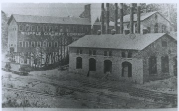 View from across the tracks of the mine facilities. 