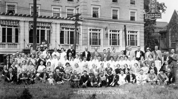 "The Improved Order of Red Men is one of the nation's oldest patriotic fraternal organizations, established in 1834. Their rituals are modeled after those assumed to be used by Native Americans. The organization claimed a membership of about half a million in 1935, but has declined to a little more than 15,000. The Order's female auxiliary is the Degree of Pocahontas, which dates back to the 1880s."